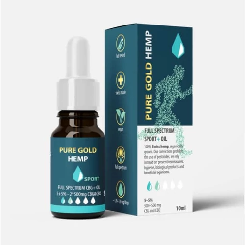 5+5% Pure Gold Hemp SPORT+ olaj 10ml