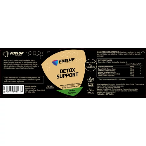 Fuel-Up Detox Support – Növényi méregtelenítő és emésztést támogató komplex (60 tabletta)