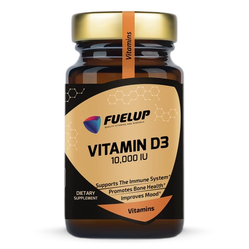 Fuel-Up Vitamin D3 10 000 IU – Nagy dózisú D3-vitamin lágyzselatin kapszulában (120 db)