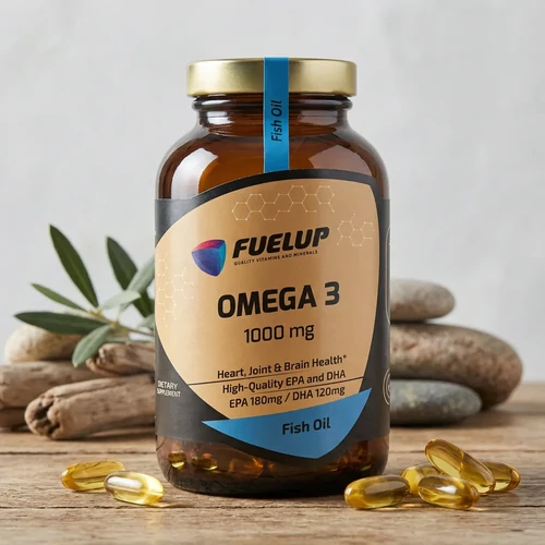Fuel-Up Omega 3 1000 mg – Természetes halolaj EPA & DHA zsírsavakkal (180 kapszula)