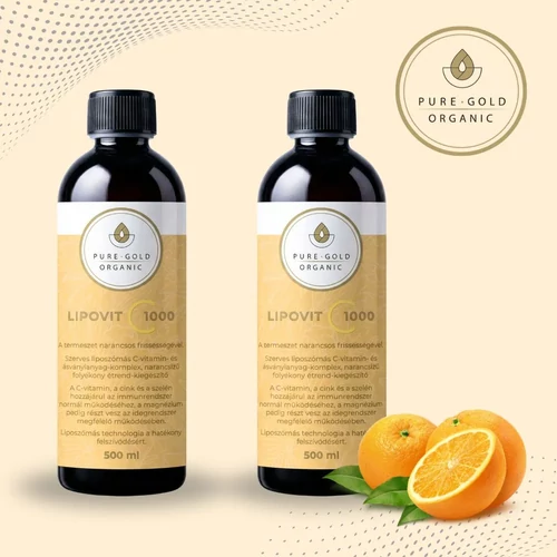 Pure Gold LipoVita C 1000 folyékony liposzómás C vitamin 2x500 ml 